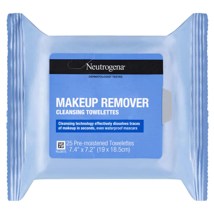 Neutrogena Makeup Remover Wipes Daily Facial Cleanser Towelettes Gently Removes Oil & Makeup Alcohol-Free Makeup Wipes 25 ct